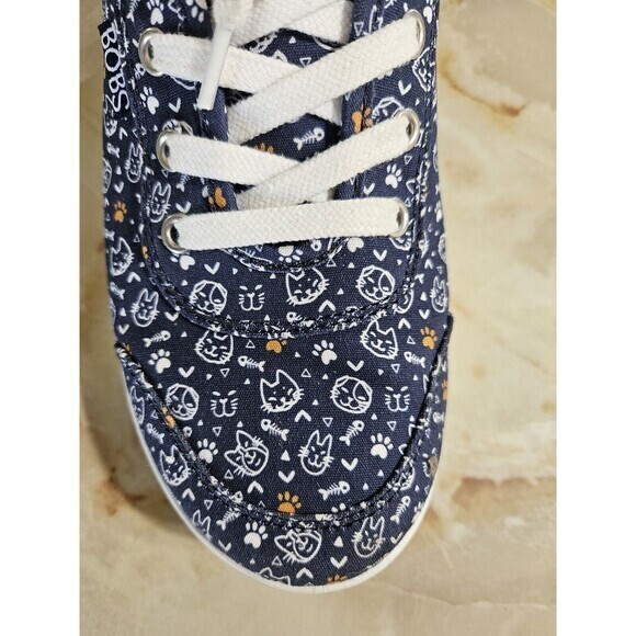 Bobs By Skechers Itty Kitty Sneakers Memory Foam Cat Navy Blue Shoes Size 6 - Picture 2 of 10